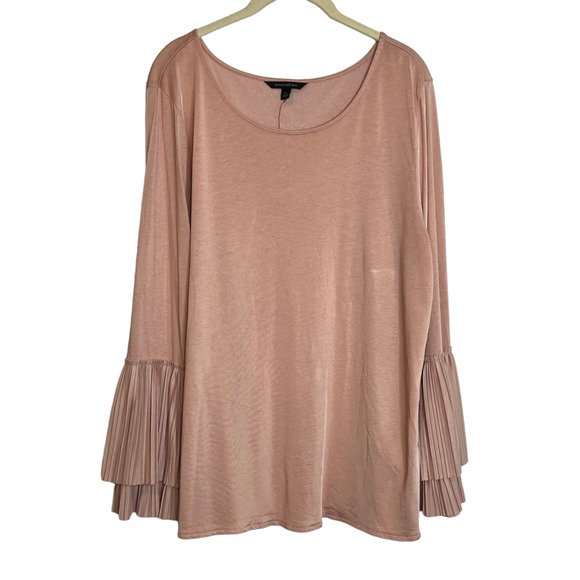 Banana Republic Tops - Banana Republic Womens Knit Blouse XL Blush Pink Pullover Shirred Bell Cuffs